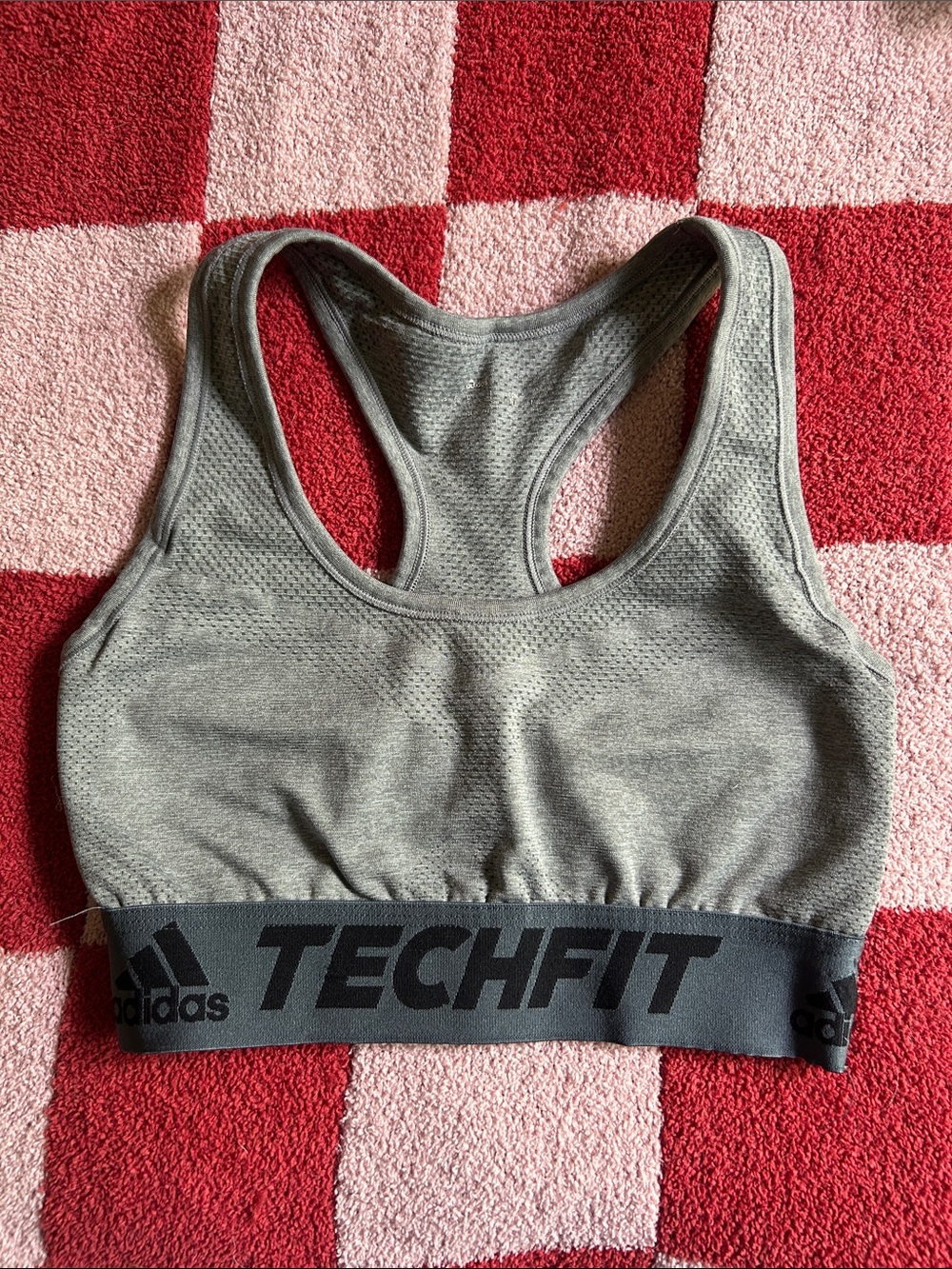 adidas Grey Techfit Racerback Sports Bra